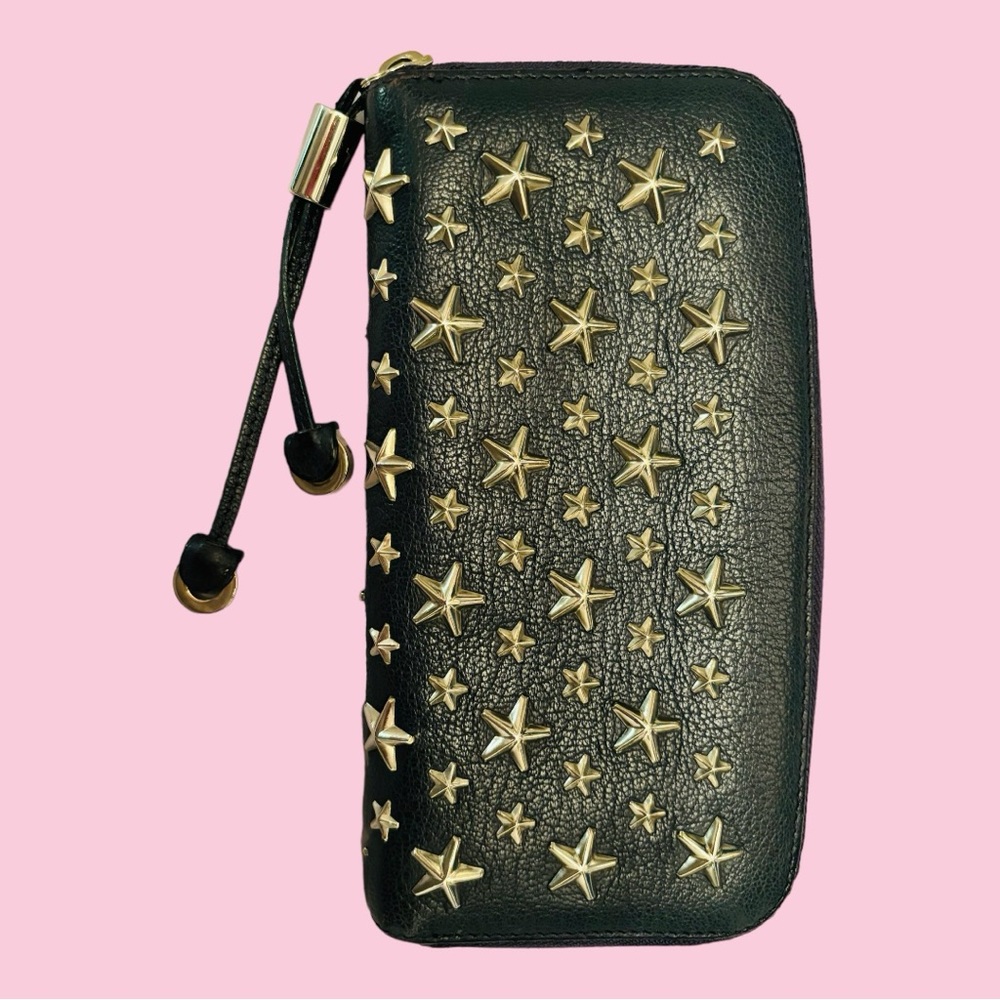 🙈ON HOLD! ~Jimmy Choo Philippa Star Stud Zip Around Wallet, Excellent condition!